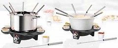 48645 Fondue-Set / Schwarz-Silber