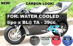 Verkleidung Wassergekhlt - Carbon Look - Schwarz - Water